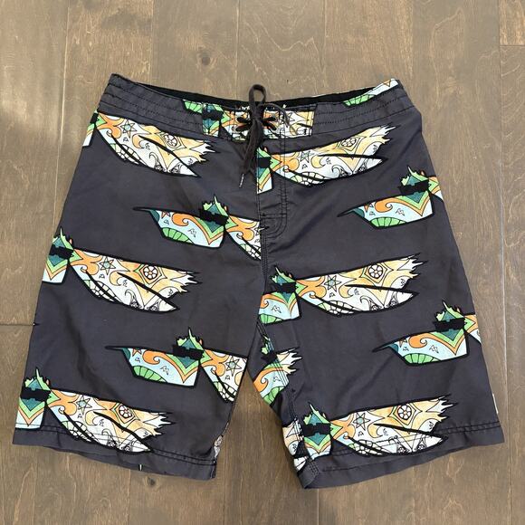 Billabong X Andy Davis Board Shorts Men Size 34 Black Swim Trunks Surf Beach - Picture 1 of 15